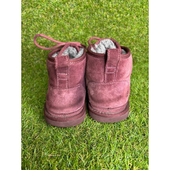 UGG Neumel‎ Mens Burgundy 3 Eye Chukka Boot 8 - Picture 4 of 12